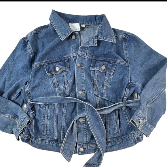 C/MEO Collective Committed Jacket Blue Denim Large Tie Waist Jean - Picture 3 of 7